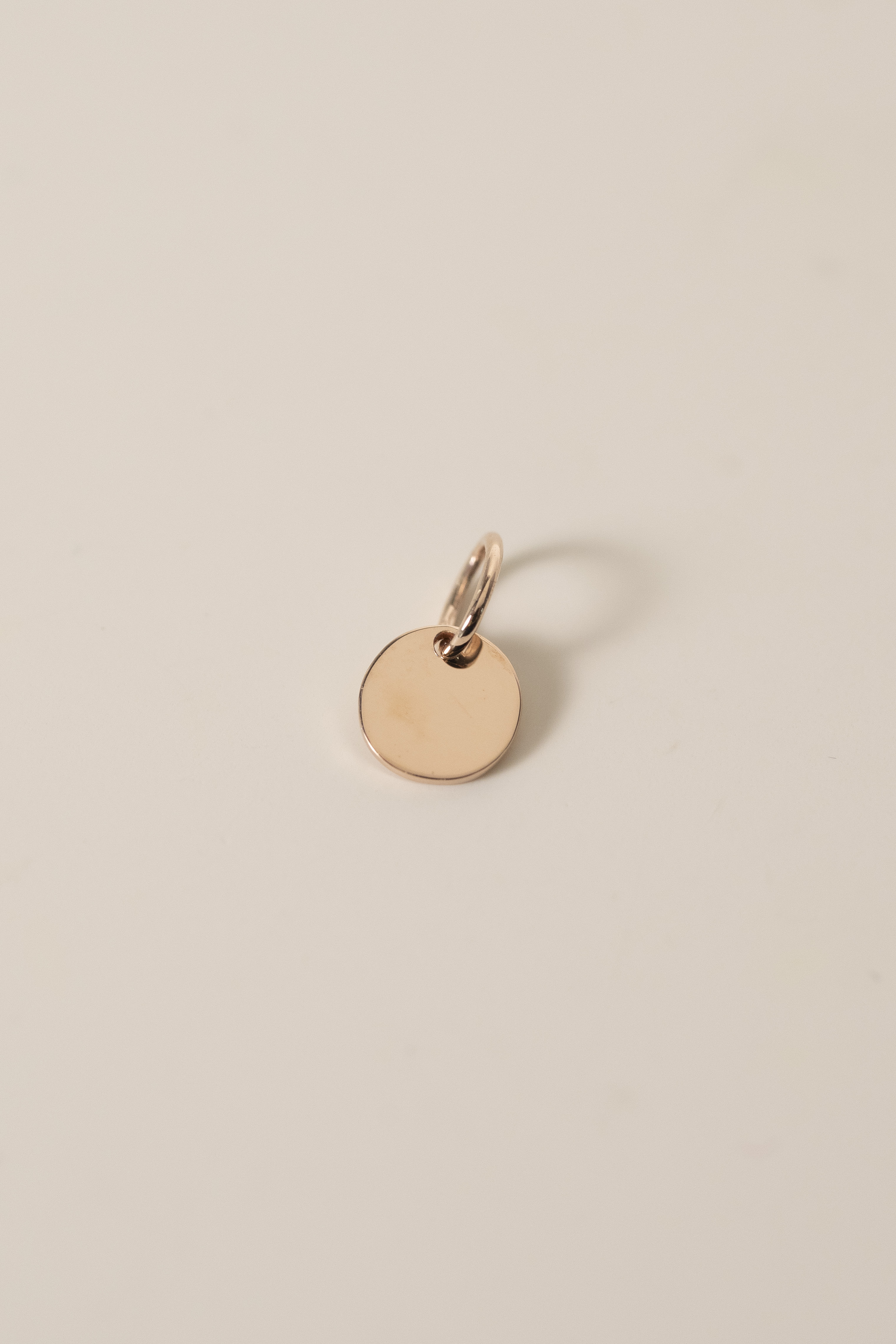 18K Engravable Round Tag Pendant (Small Size)