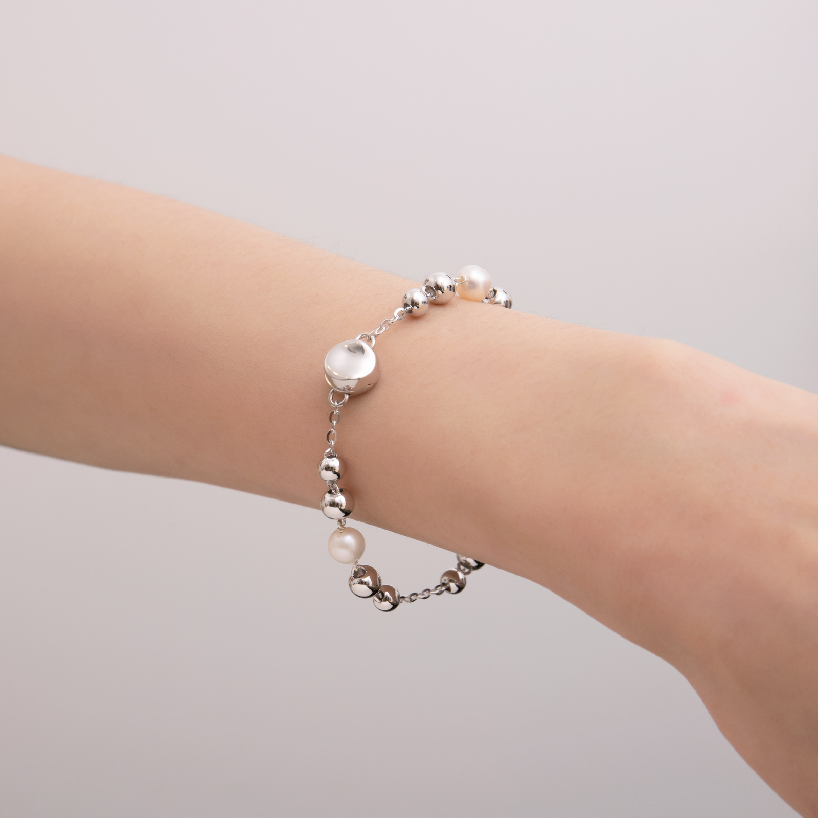 Glow | 925 Sterling Silver Pearl Glow Magnetic Bracelet