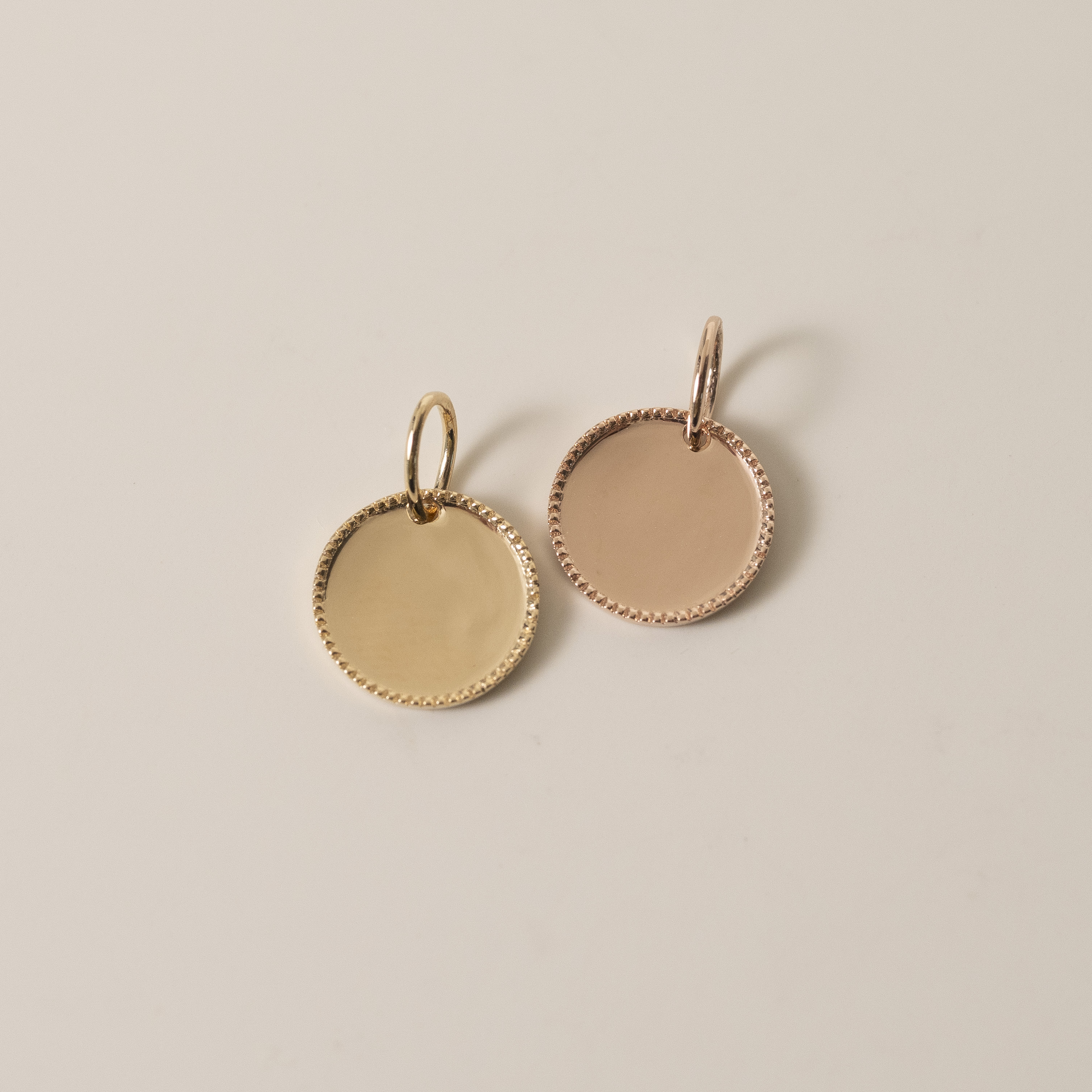 18K Engravable Round Tag Pendant (Large Size)