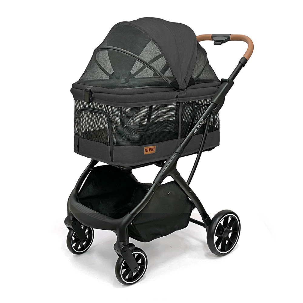 【Ni Pet】A9 Plus 一鍵收寵物推車網布版-曜石黑