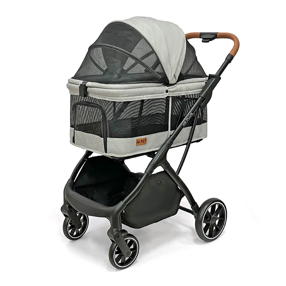 【Ni Pet】A9 Plus 一鍵收寵物推車網布版-銀河灰