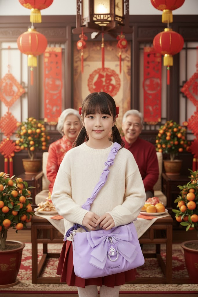 港版 Kuromi 蝴蝶結單肩包  9-8563-1⏰預購商品-2月中左右到店⏰