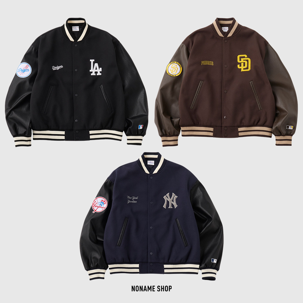 MLB 美國職棒大聯盟 梅爾頓 球場 刺繡 皮革 羊毛 棒球外套 三色 (男/女款)