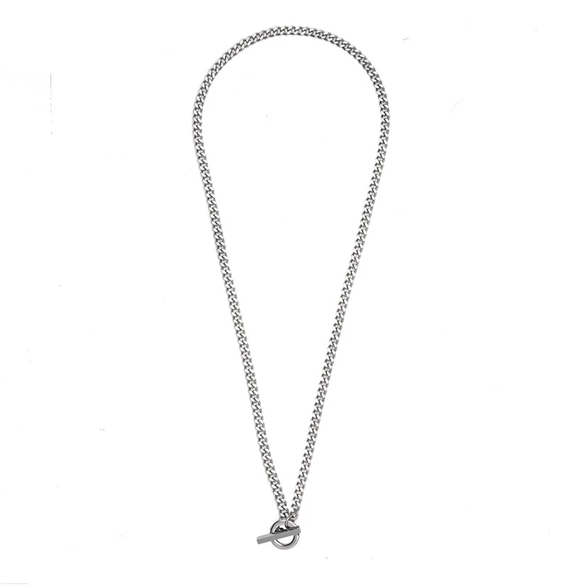 【車庫服飾】RECVOERY 3MM細扁項鍊 (亮銀色)