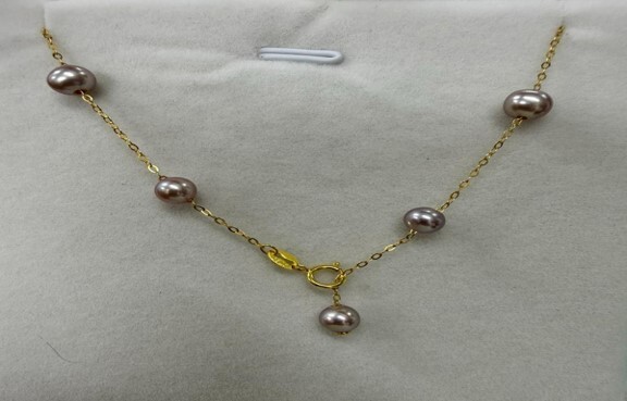 (5295) 紫珠滿天星珍珠頸鏈