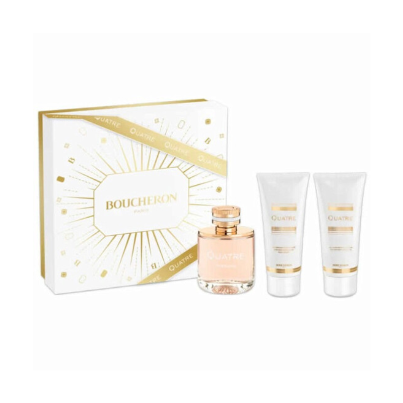 Boucheron Quatre Pour Femme 經典環戒女性濃香水禮盒套裝 (濃香水100ml+沐浴露100ml+身體乳100ml) (Barcoe: 3386460140461-AF)