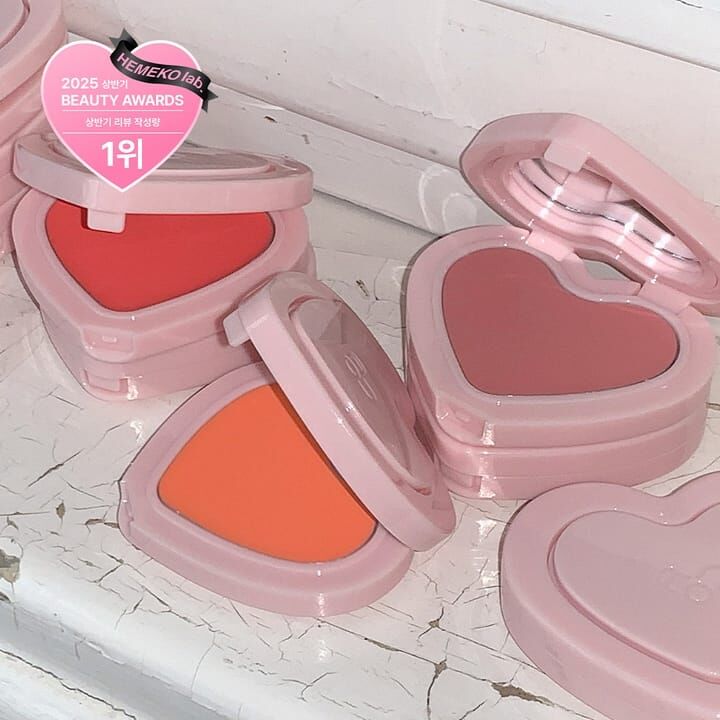 *HEMEKO lab* AOU 可疊式心心霧面霜狀胭脂 !! Aespa Karina 同款胭脂💗!!