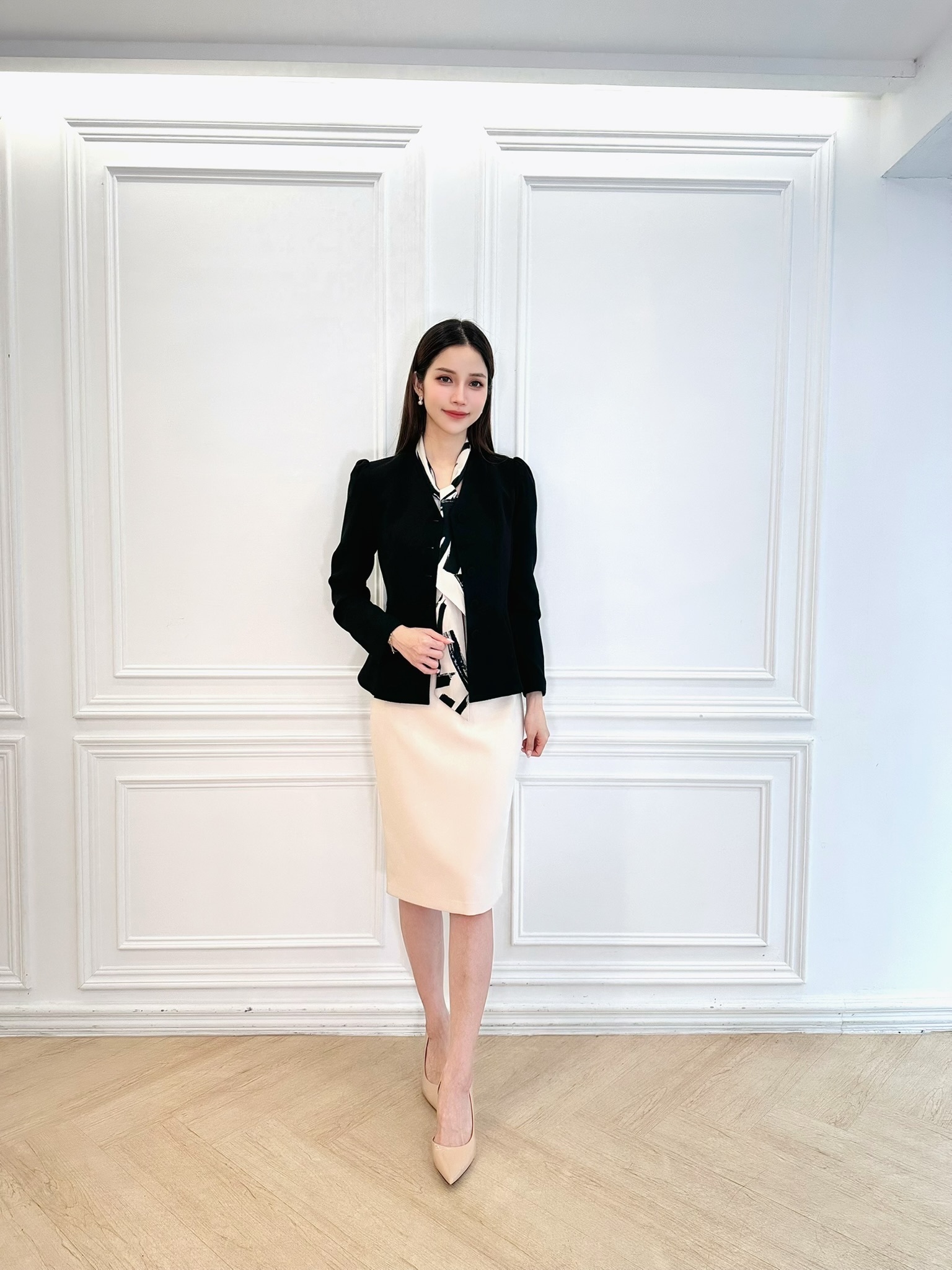 (極致優雅!)水墨畫領巾西外