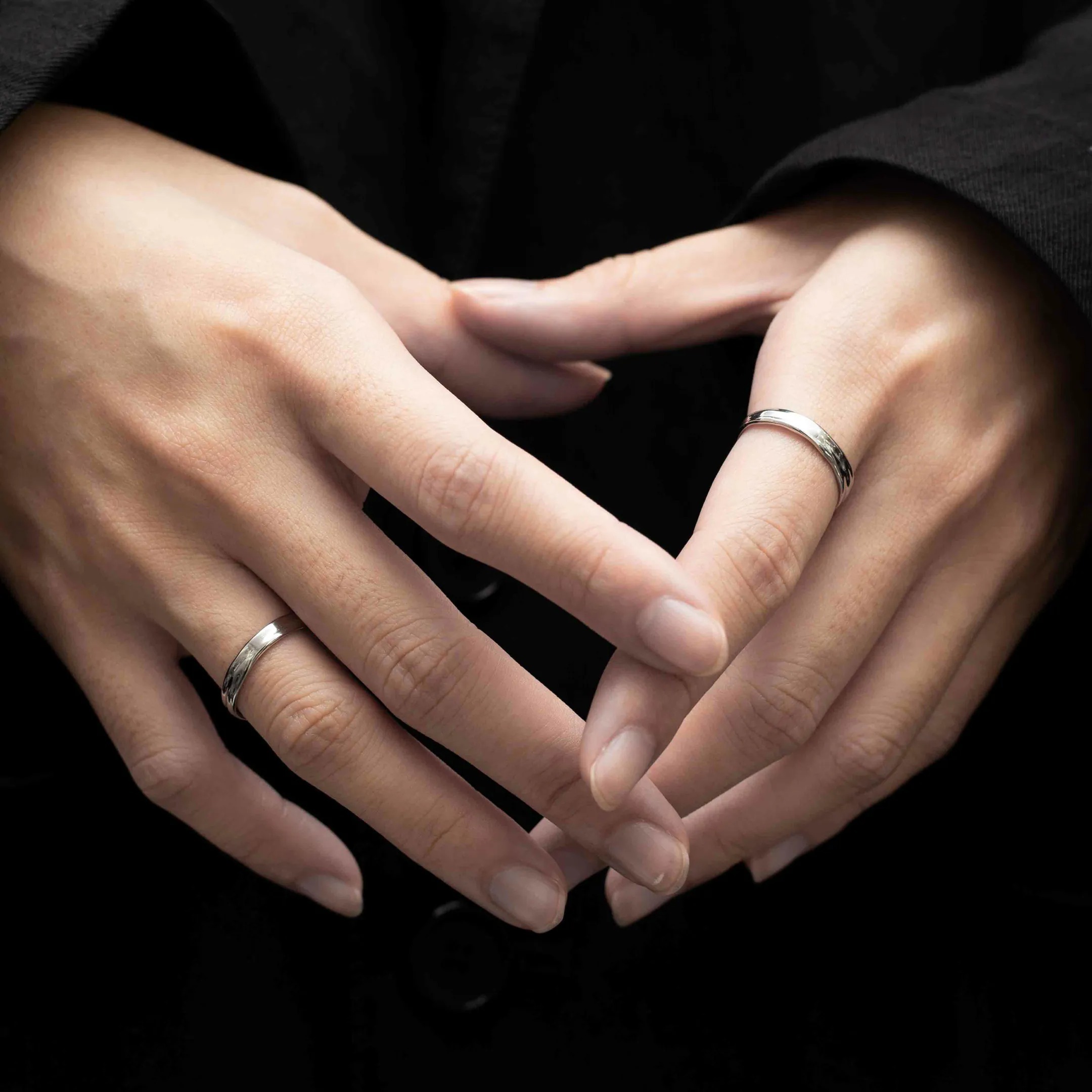 【車庫服飾】RECOVERY 波紋細戒指 (亮銀 2個一組)