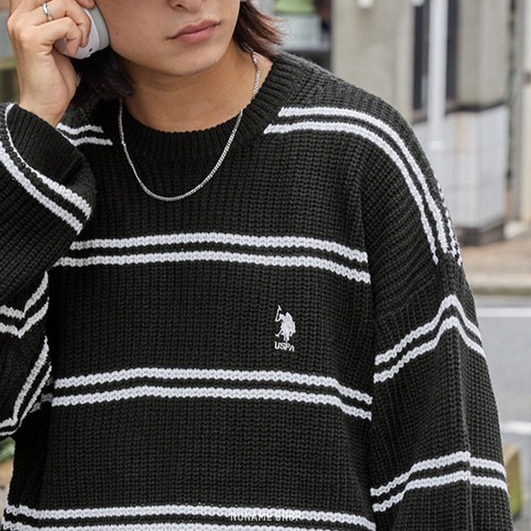 U.S. POLO ASSN 針織 落肩 大學T 七色 (男/女款)