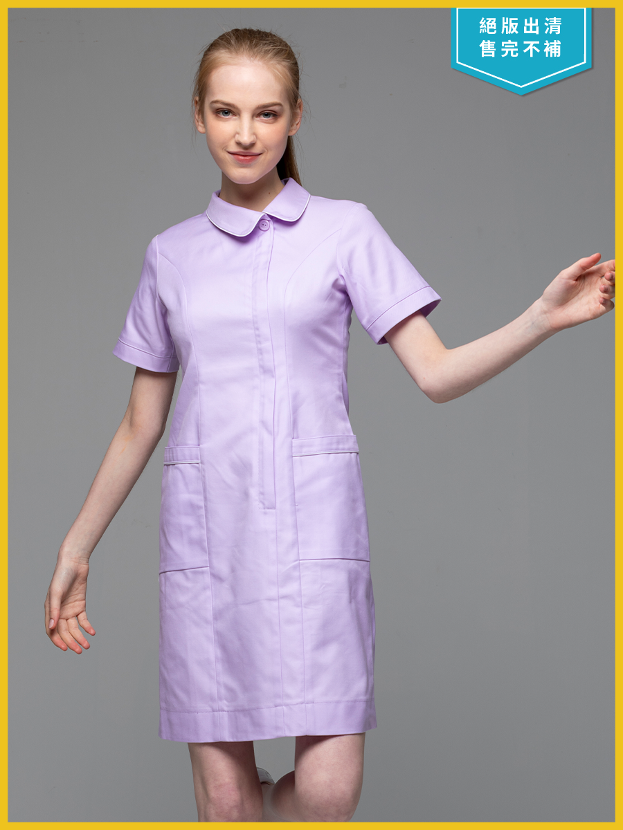 【 B108-C0 出清款】女護理洋裝-B立挺布-丁香紫