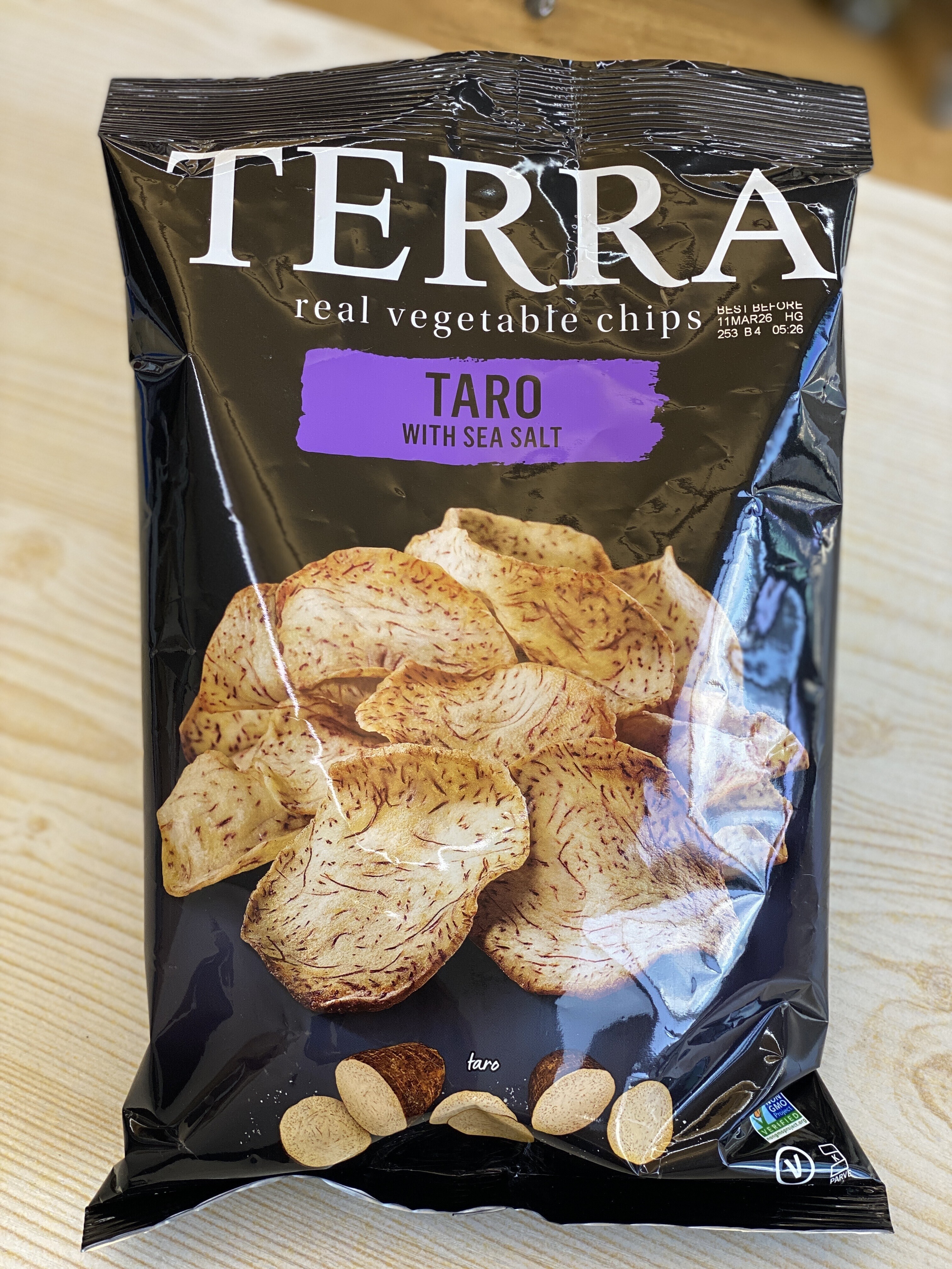 Terra real taro chips with sea salt 5oz (best before 2026/12/26)