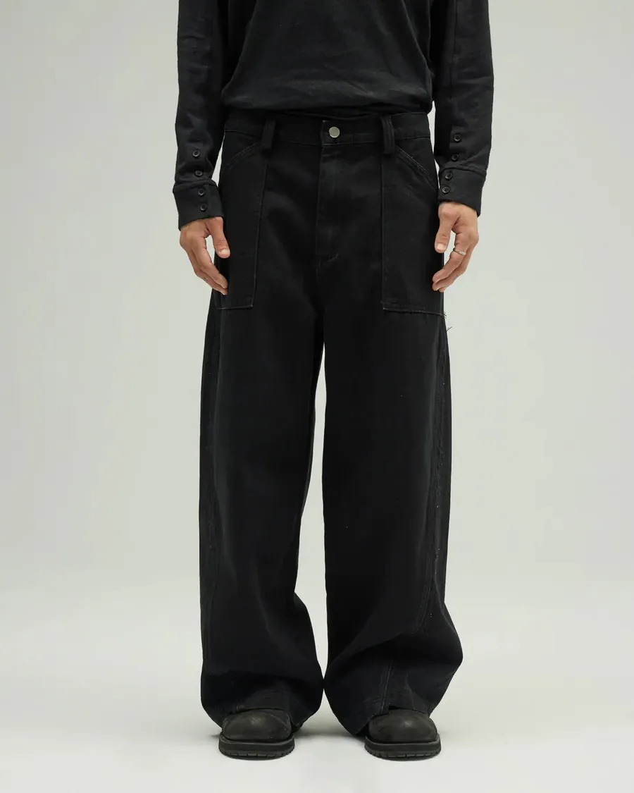 SILVER NINE Raw-Edge Wide Denim Pants
