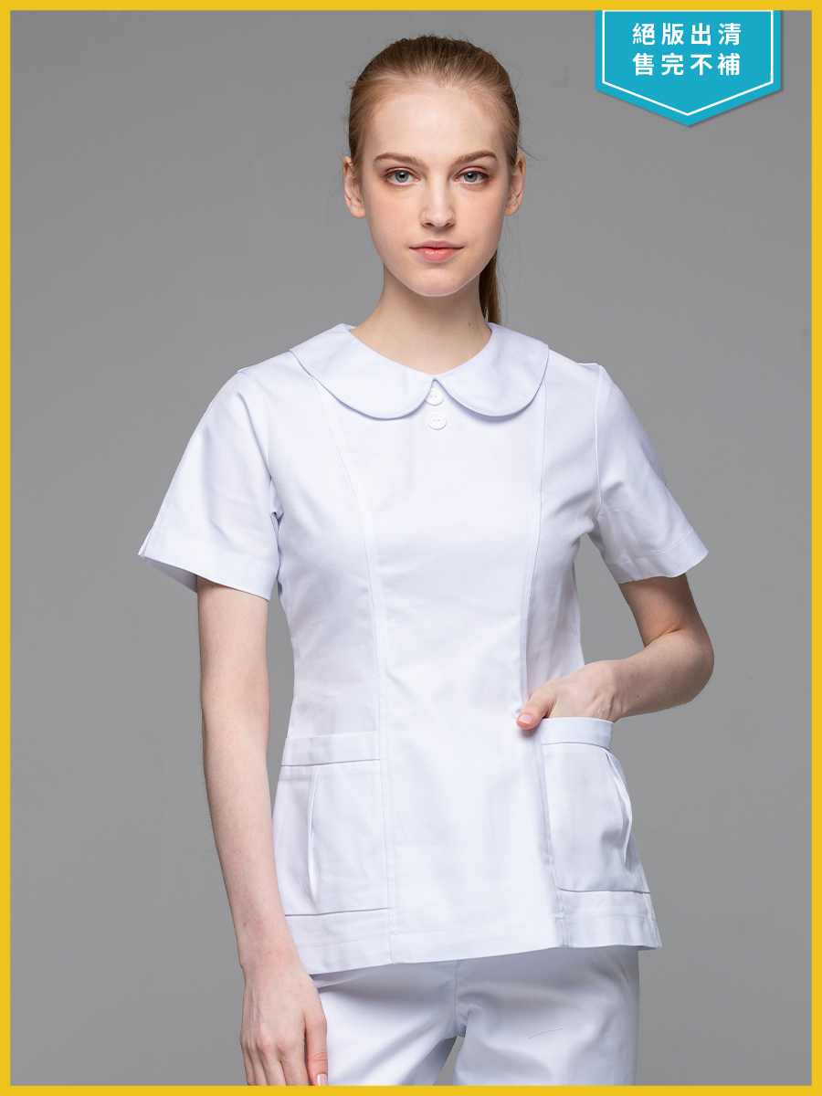 【 B201-W0 出清款】女護理褲裝-B立挺布-純粹白