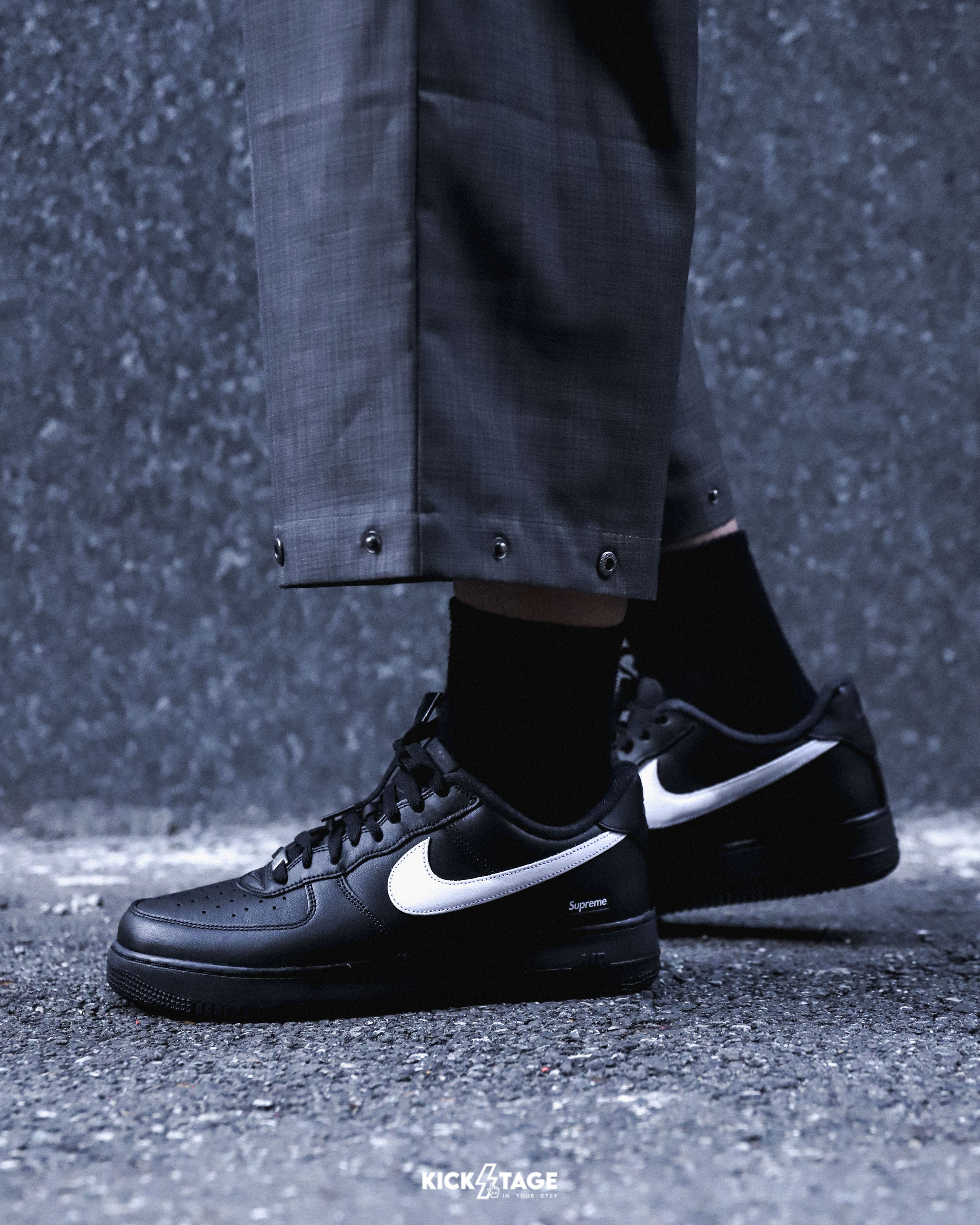 男鞋 SUPREME X NIKE AIR FORCE 1'Black' 黑白 聯名款 休閒鞋【CU9225-002】BAF1