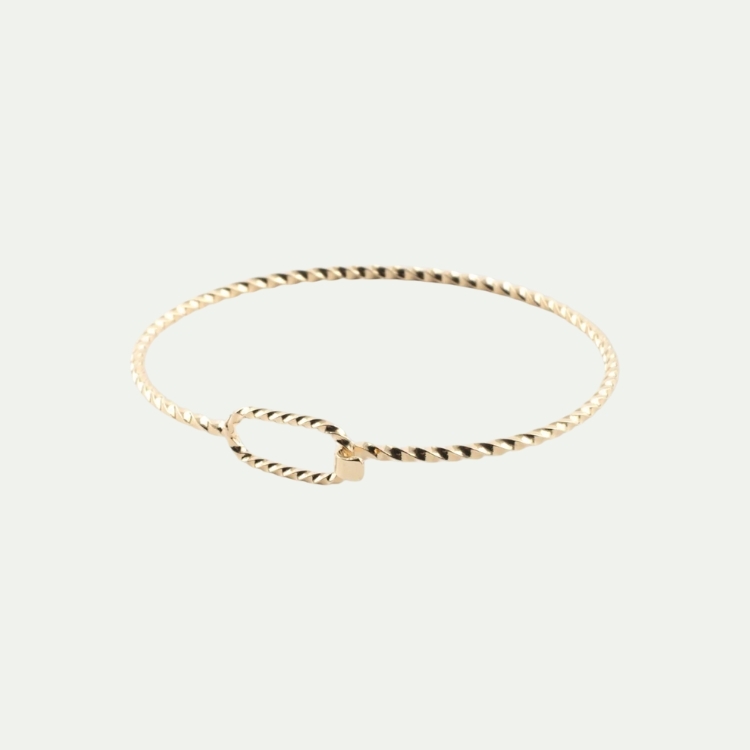 麻花邊方形自由選24K金手環