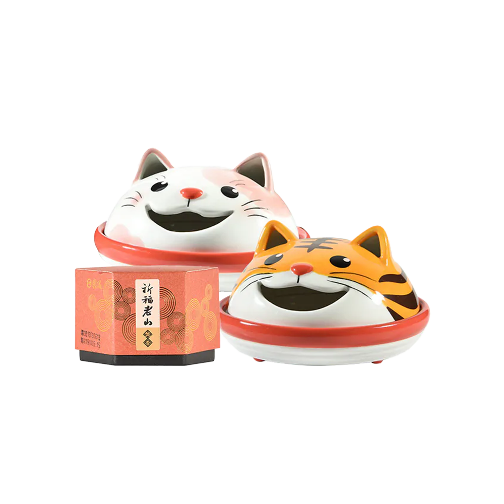 富山香堂盤香搭小動物香盤組沉香盤香檀香盤香獨家開版Q萌好運對策迷你