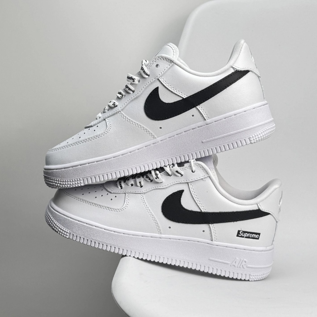 NIKE X  SUPREME AIR FORCE 1 LOW 聯名款 全黑 全白