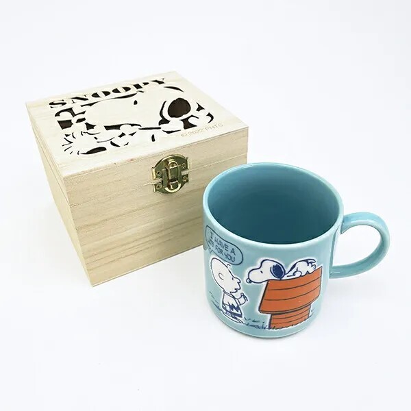 Snoopy Wooden Box Mug (Blue)