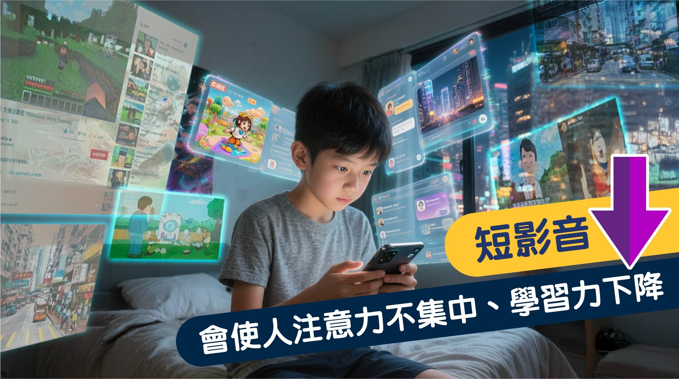 手機中大量的短影音會使人注意力不集中、學習力下降、精神恍惚煩躁、記憶力低落後,需要盡量限制自己看短影音的時間。很多短影音的內容都是作者精心製作和呈現,不是要貶低他們的努力和傳播知識的心意。只是在獲取新知方面,閱讀書籍、長文章和觀看長一點影音內容,是對大腦比較健康的學習模式。