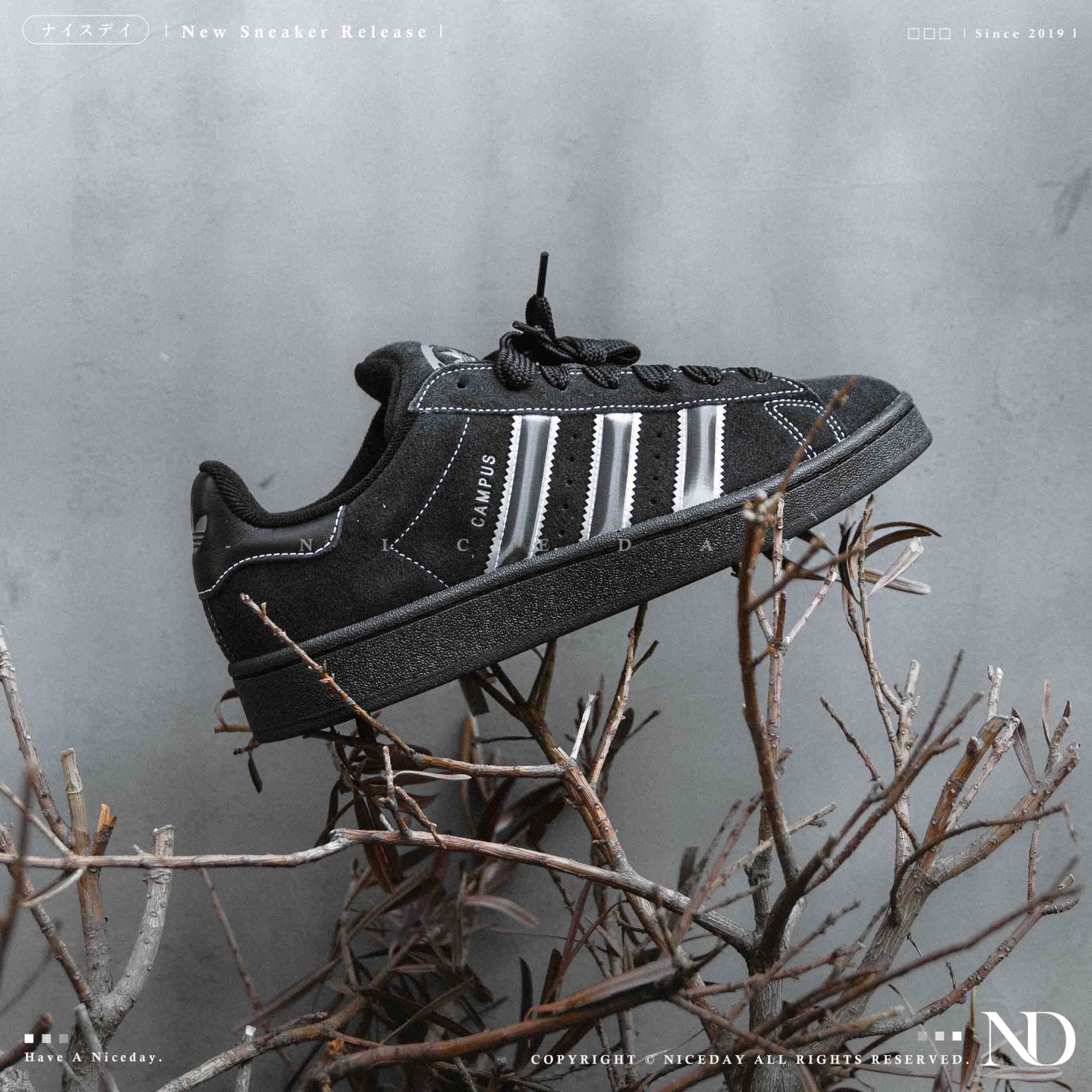NICEDAY 代購 Adidas CAMPUS 00s BLACK 黑魂 黑銀 復古 黑  麂皮 板鞋 男鞋 JQ3919