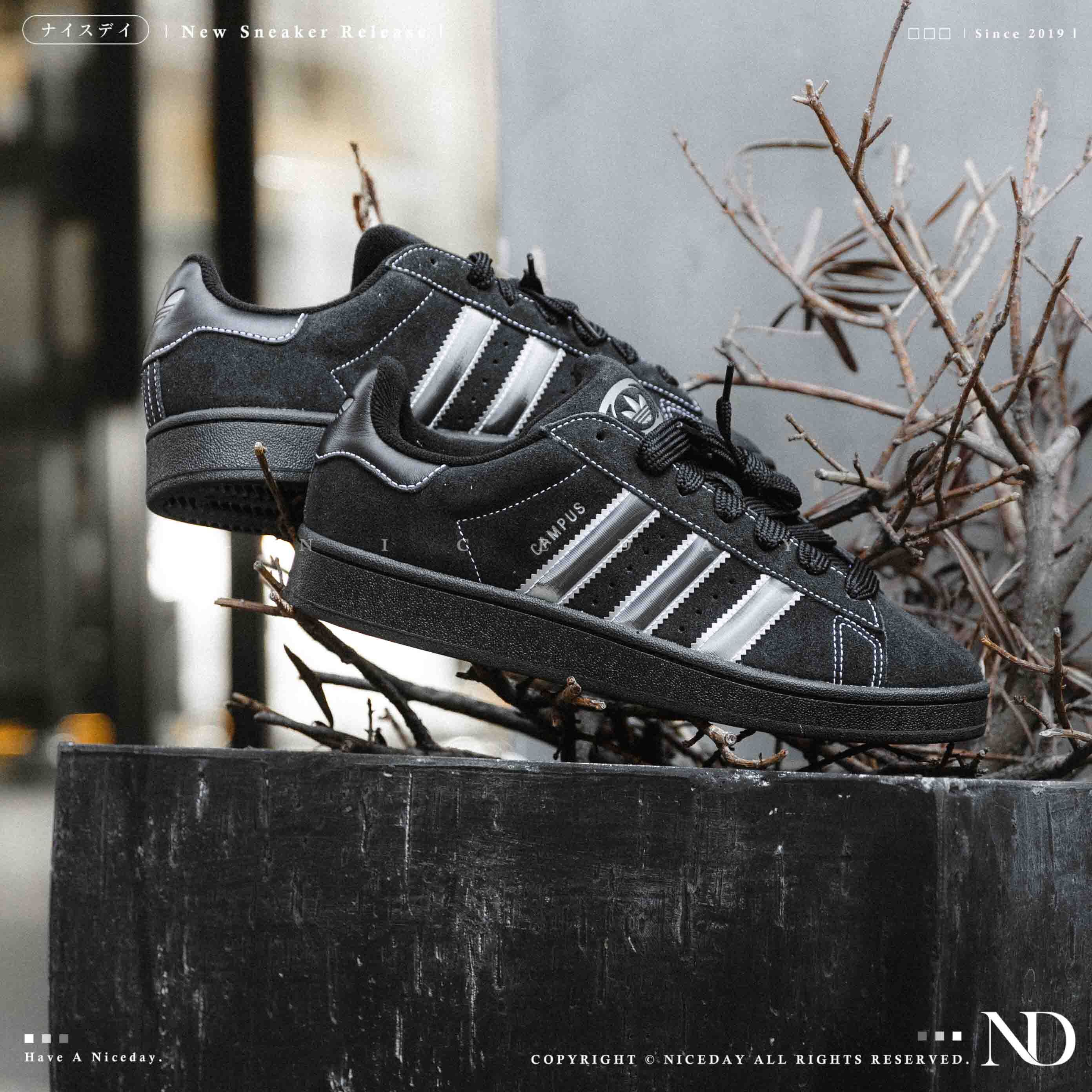 NICEDAY 代購 Adidas CAMPUS 00s BLACK 黑魂 黑銀 復古 黑  麂皮 板鞋 男鞋 JQ3919