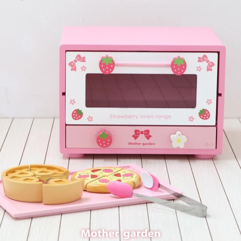 【日本Mother Garden】木製玩具-草莓緞帶烤箱