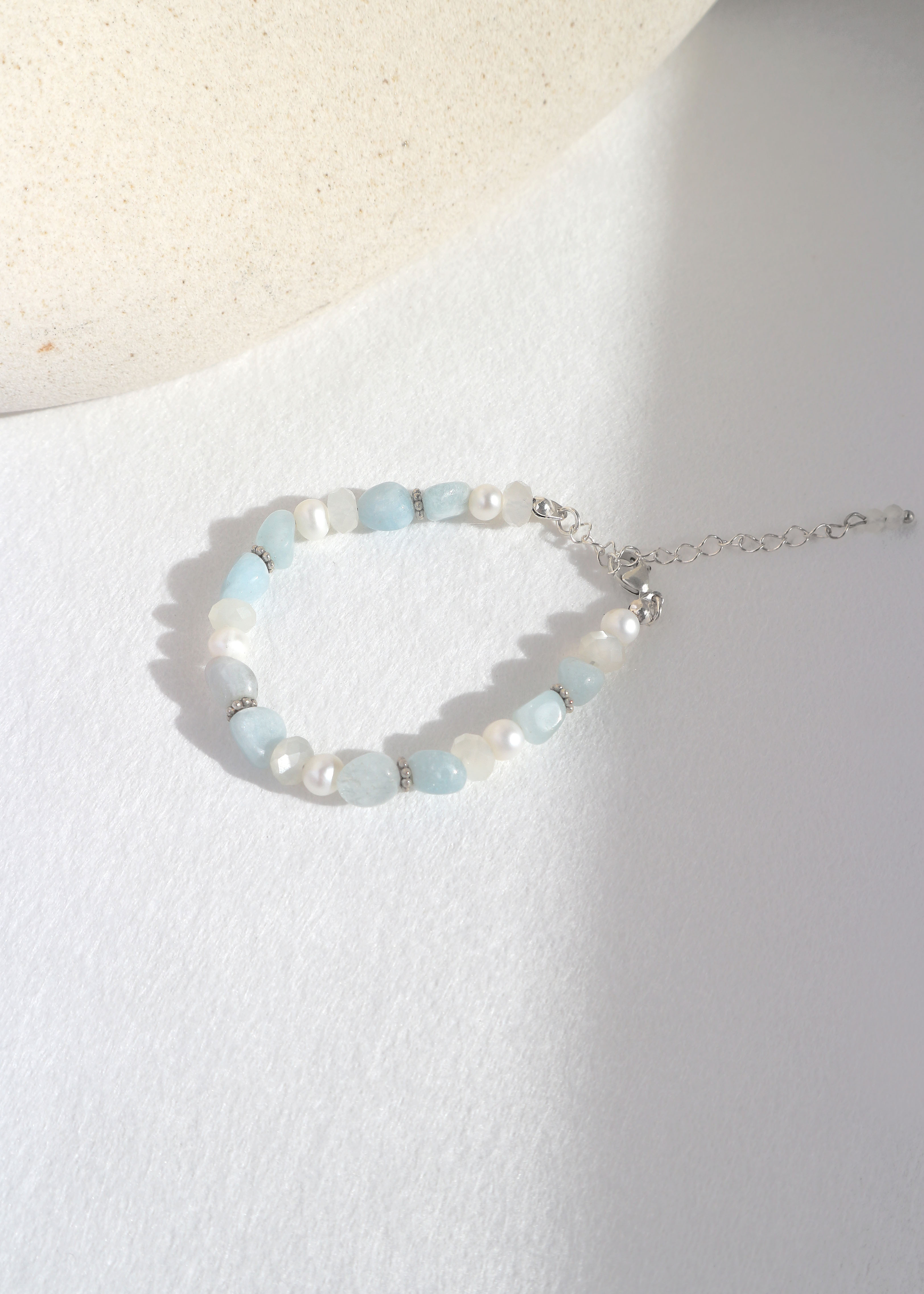 藍海珍珠純銀手鍊