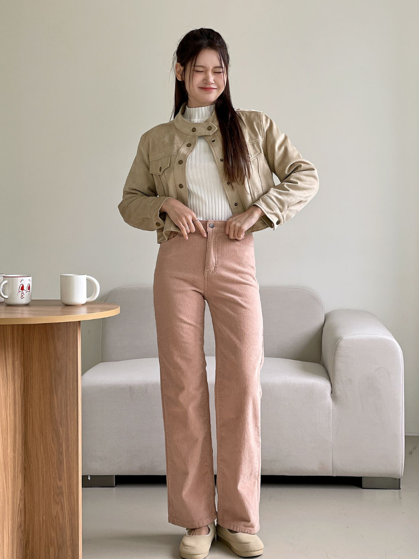 螞蟻腰燈心絨直筒褲 [ 6色 / S,M,L,XL ]