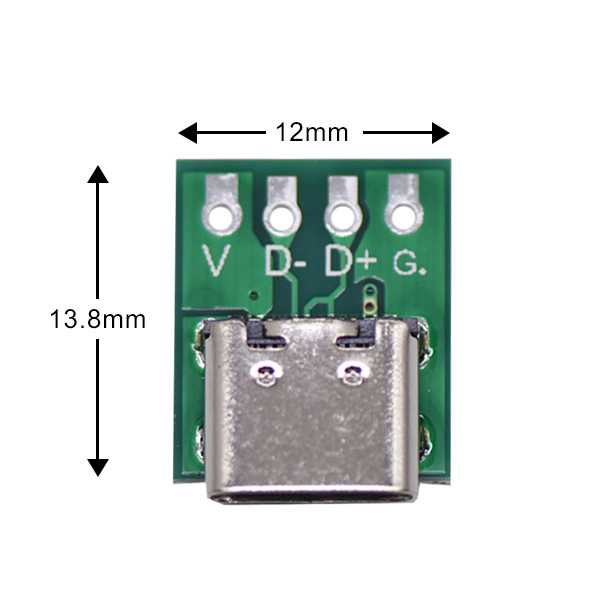 USB Type-C母座轉接測試板,尺寸規格