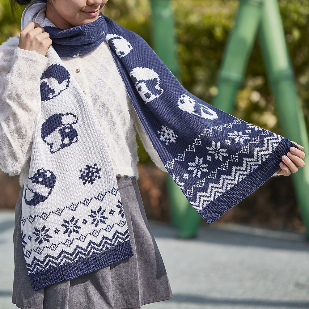 Giant Panda Knitted Scarf - Adult