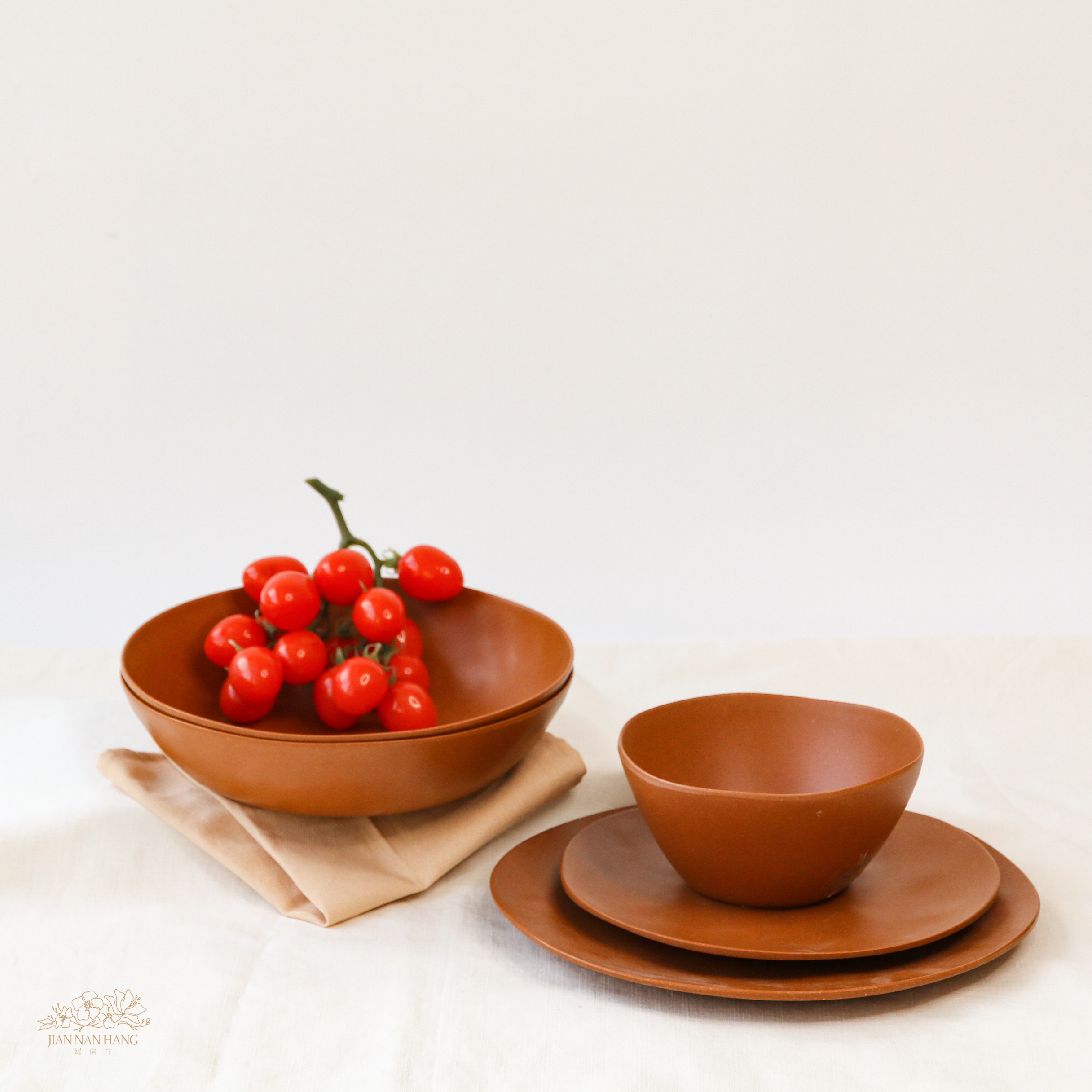 裝飾 霧面樹脂餐具 赤陶色 4款