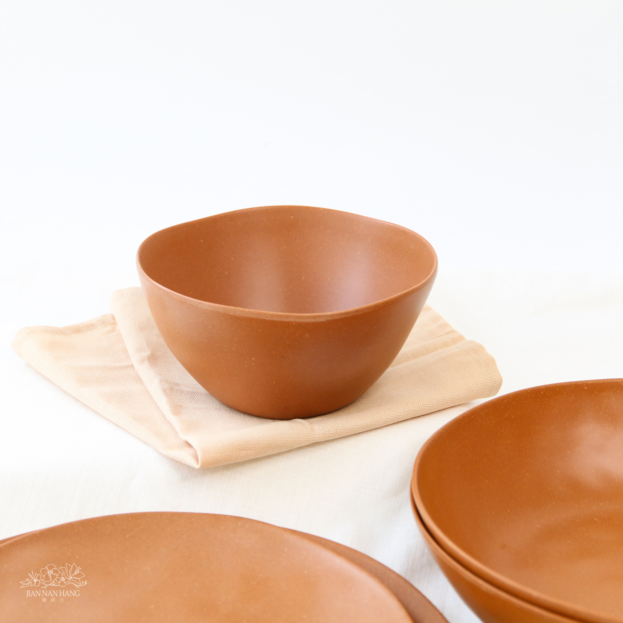 裝飾 霧面樹脂餐具 赤陶色 4款