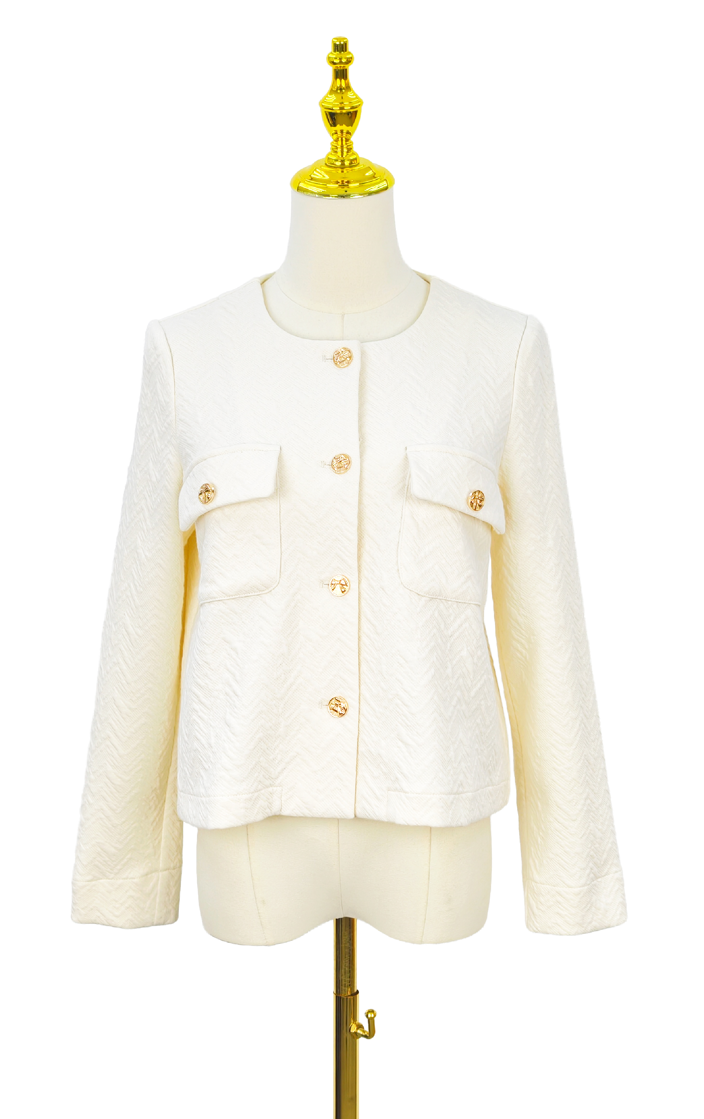 鈕扣暗紋外套 JK0940