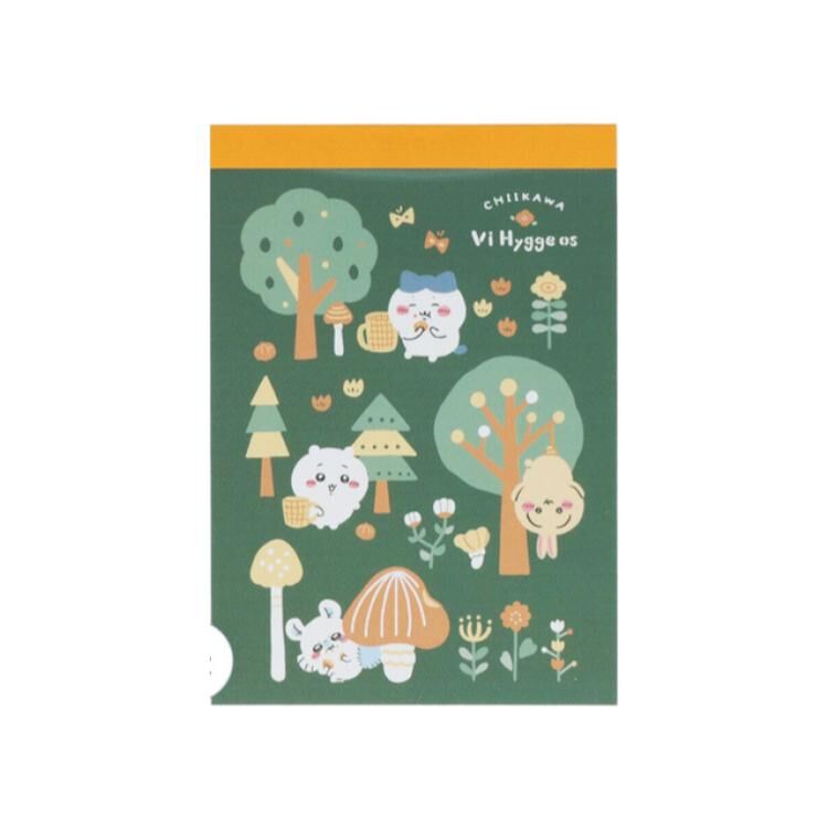 吉伊卡哇 Chiikawa 綠色森活長方便條紙 100張