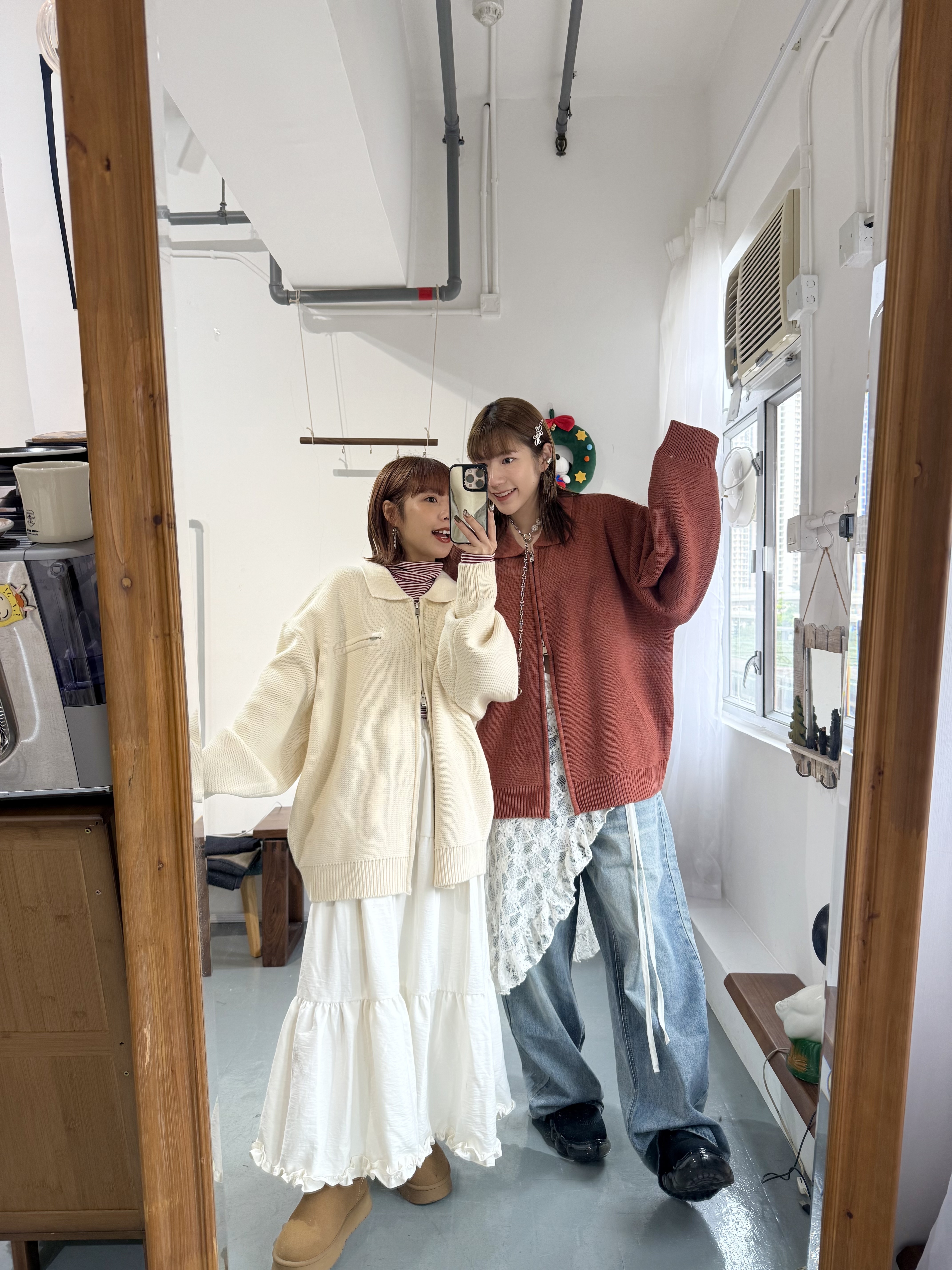 斜cut lace ruffle layer