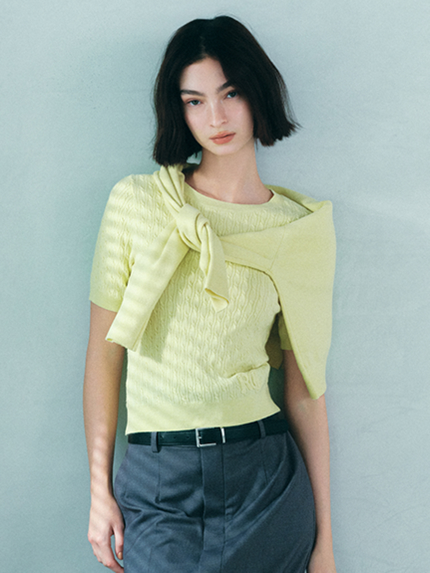 [預購] 折扣 FRAY I.D 半袖針織上衣／可水洗