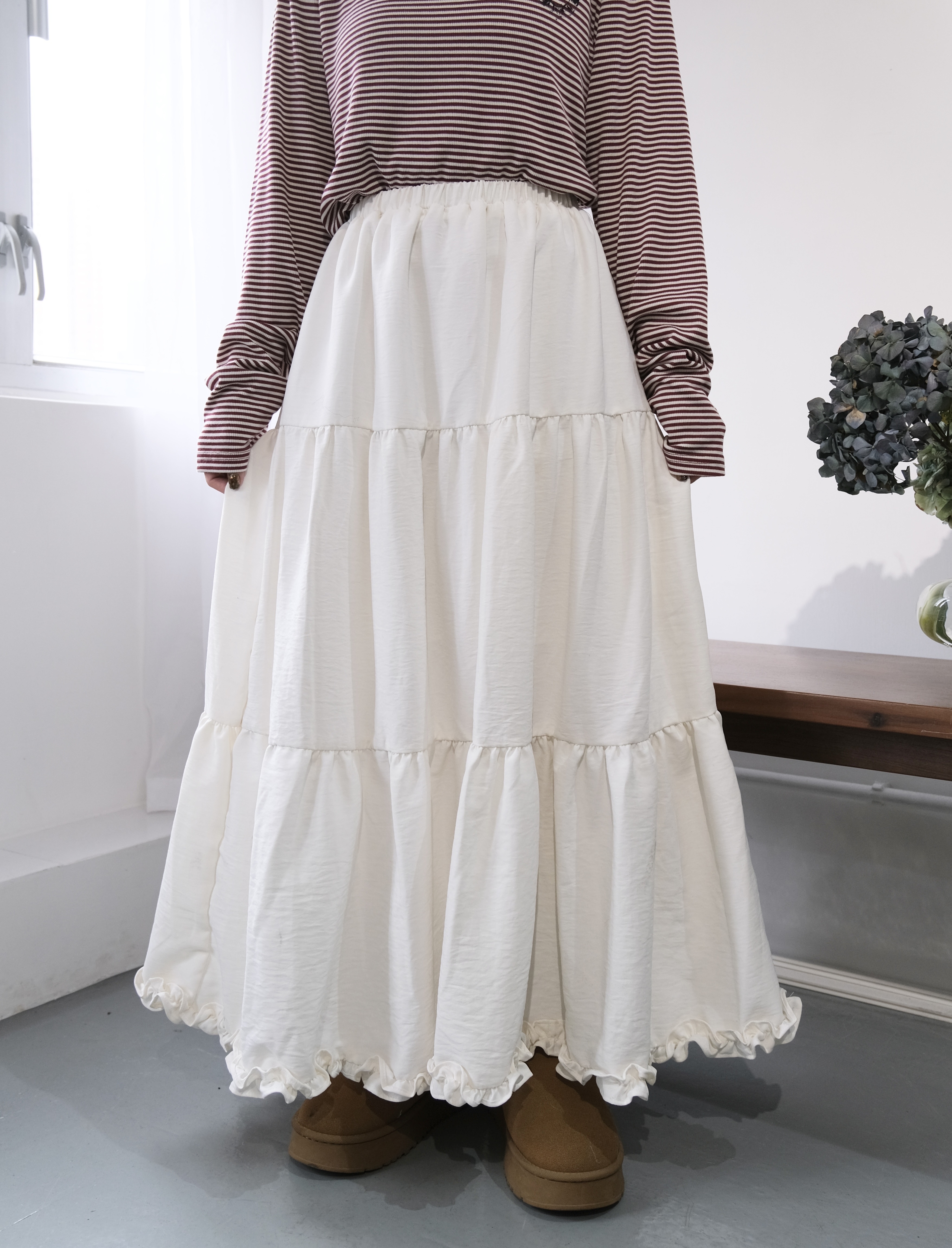 麂皮質料ruffle蛋糕SK