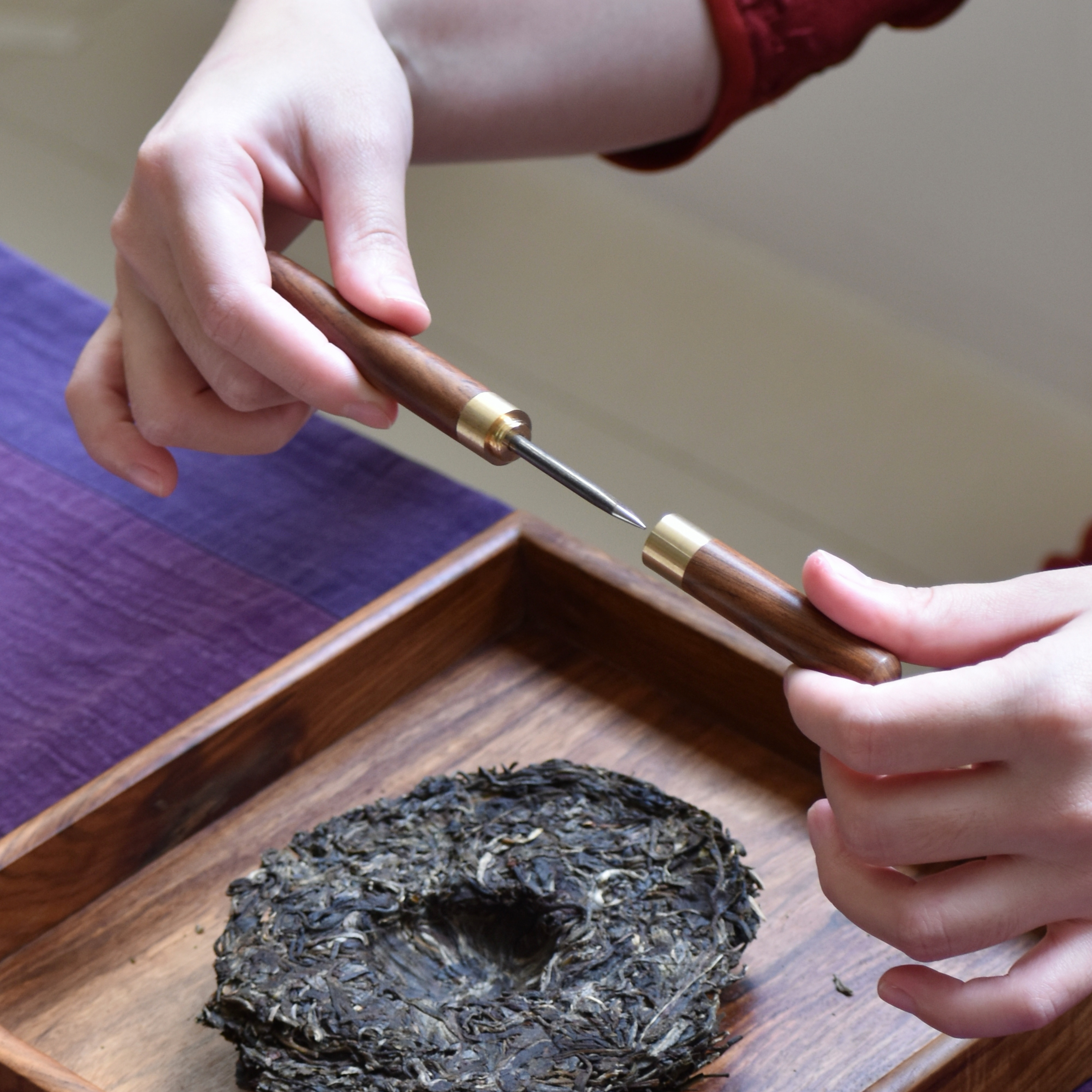 花梨問月 實木普洱茶刀