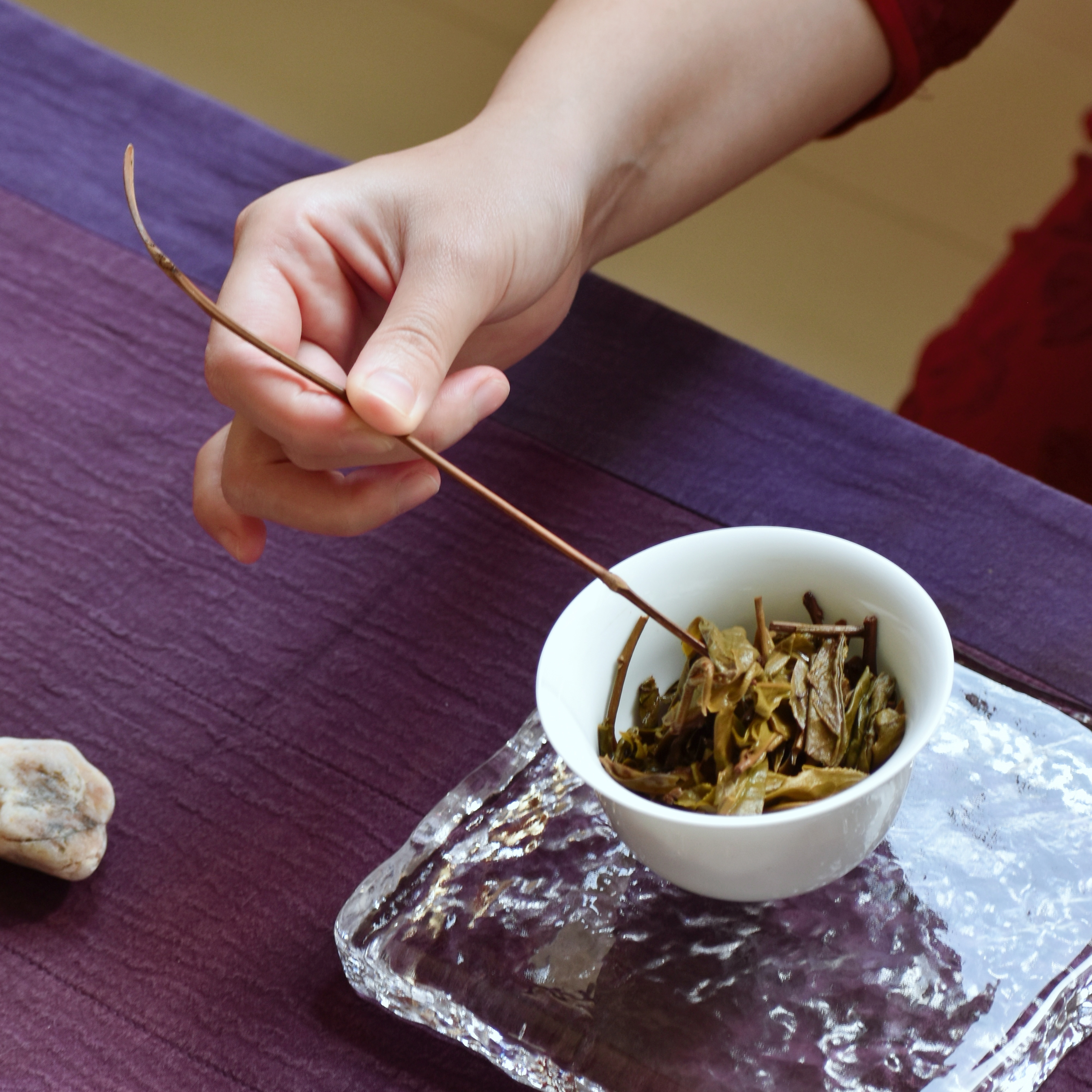 雲露聽竹 雙序茶針