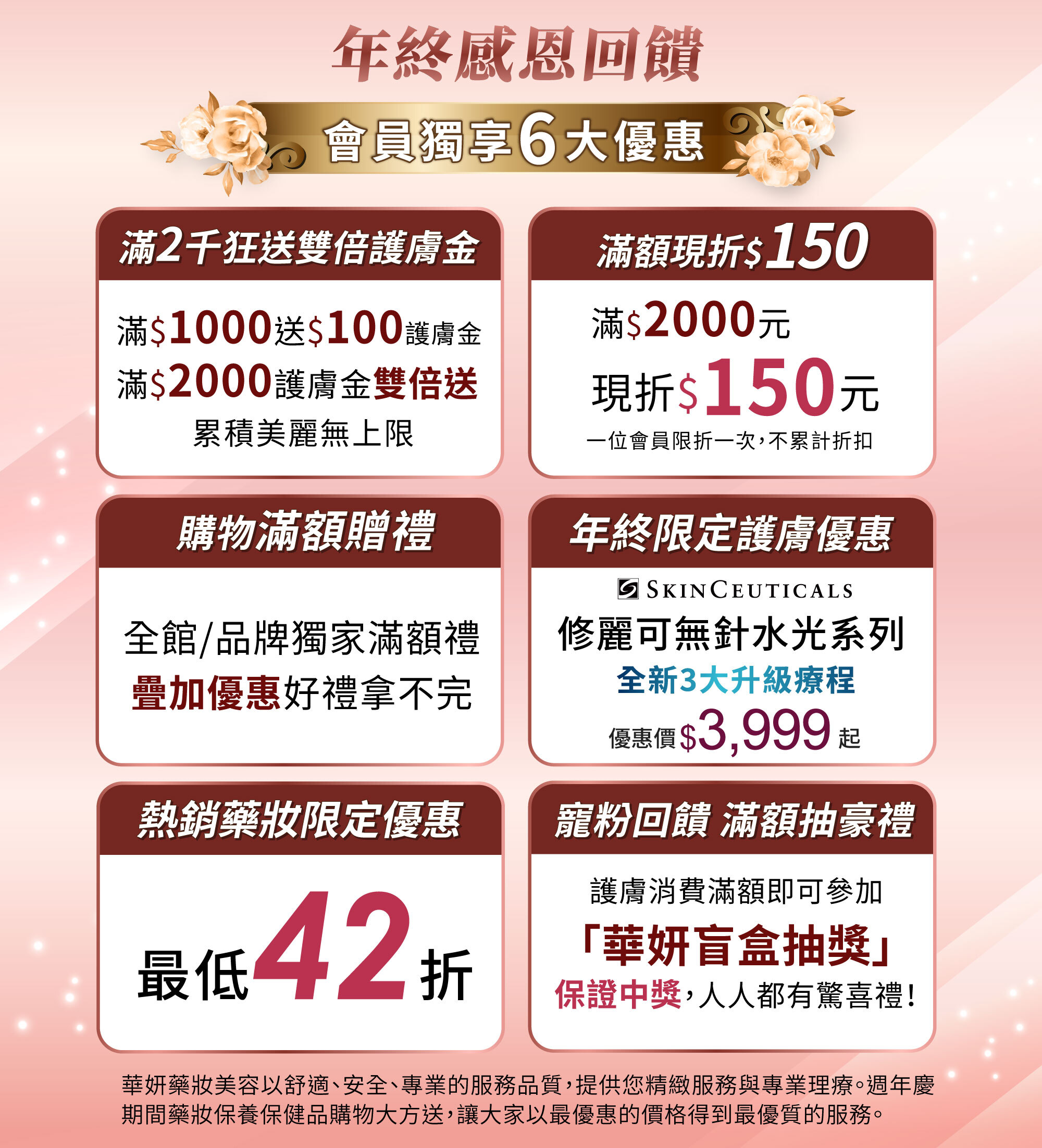 華妍年終慶會員獨享6大優惠