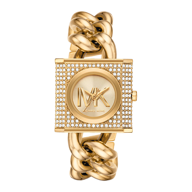 【Michael Kors】晶鑽錶殼/珠寶錶扣 不鏽鋼錶殼錶鍊 女錶