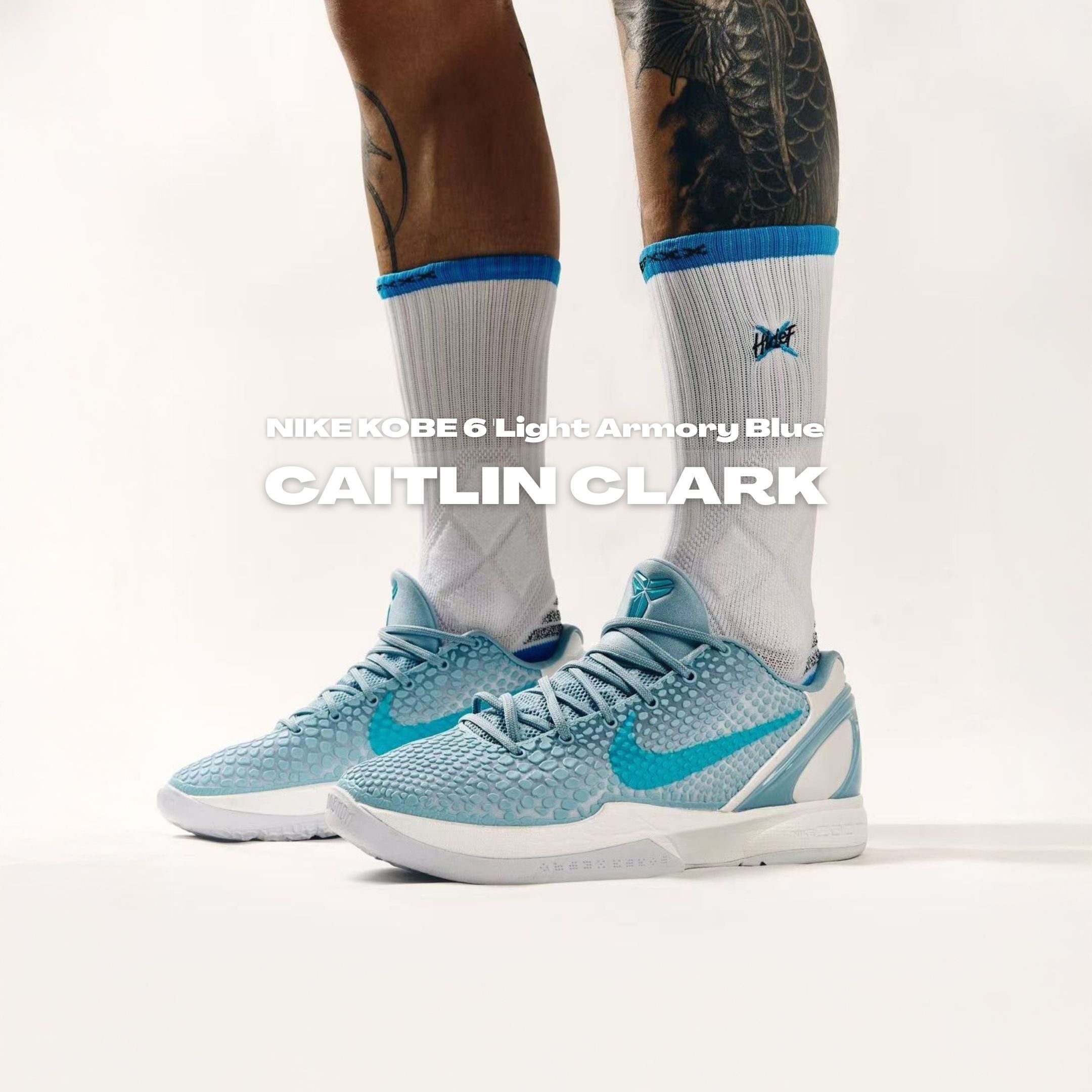 NICEDAY 代購 CAITLIN CLARK x NIKE KOBE 6 水藍 聯名 WNBA 紀念款 灰藍色 實戰 籃球鞋 IO3672-400