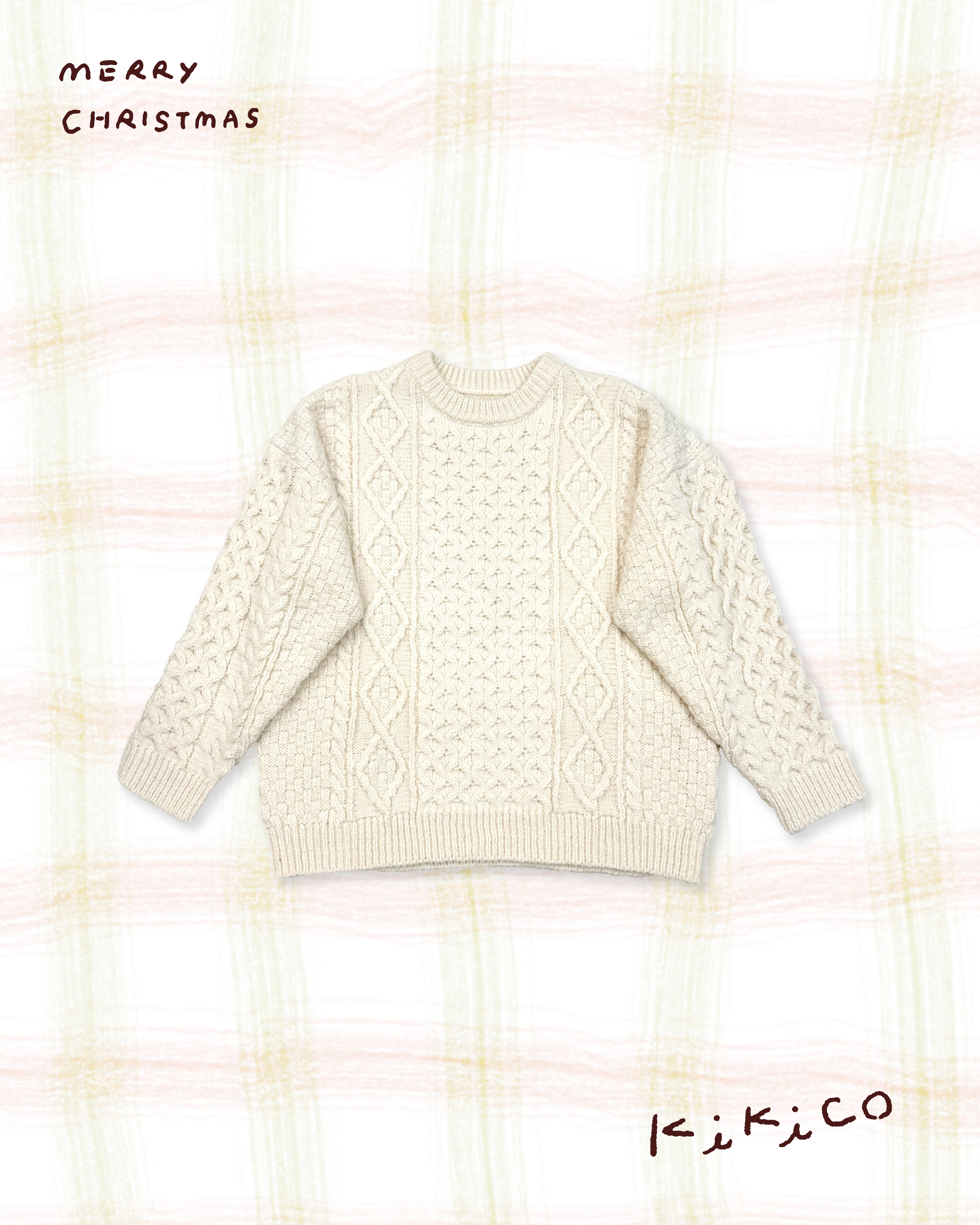 麻花扭紋勾冷寬版毛衣