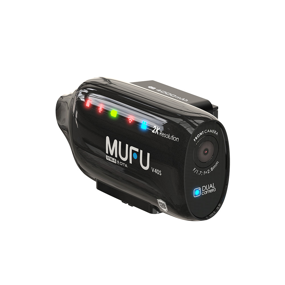 MUFU 雙鏡頭機車行車記錄器 V40S極光機(側邊款) - 星曜黑｜贈64GB記憶卡