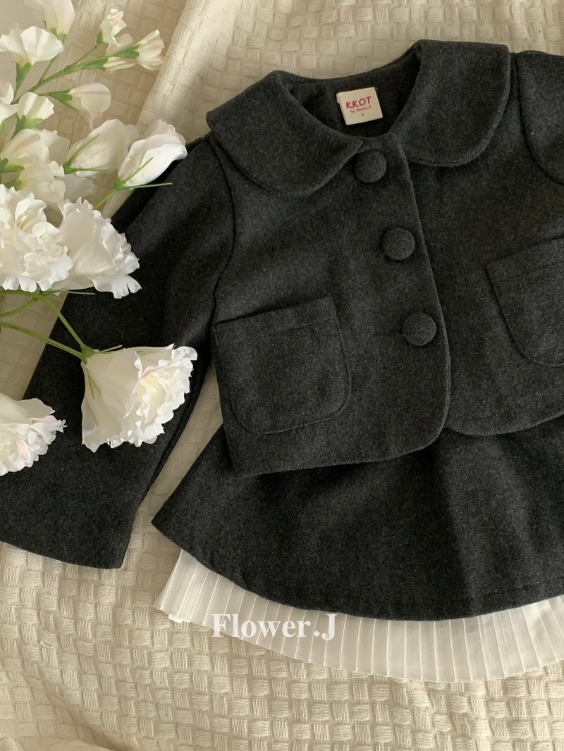 韓國🇰🇷Flower.J 短版毛呢夾克短裙套裝(XS-XL)