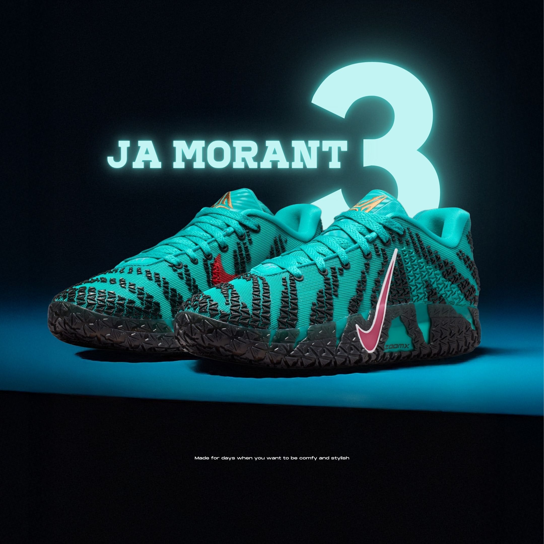 NICEDAY 部分現貨 NIKE JA 3 'Scratch 3.0' 黑綠 湖水綠 籃球鞋 莫蘭特 實戰 籃球鞋 HF2794-300