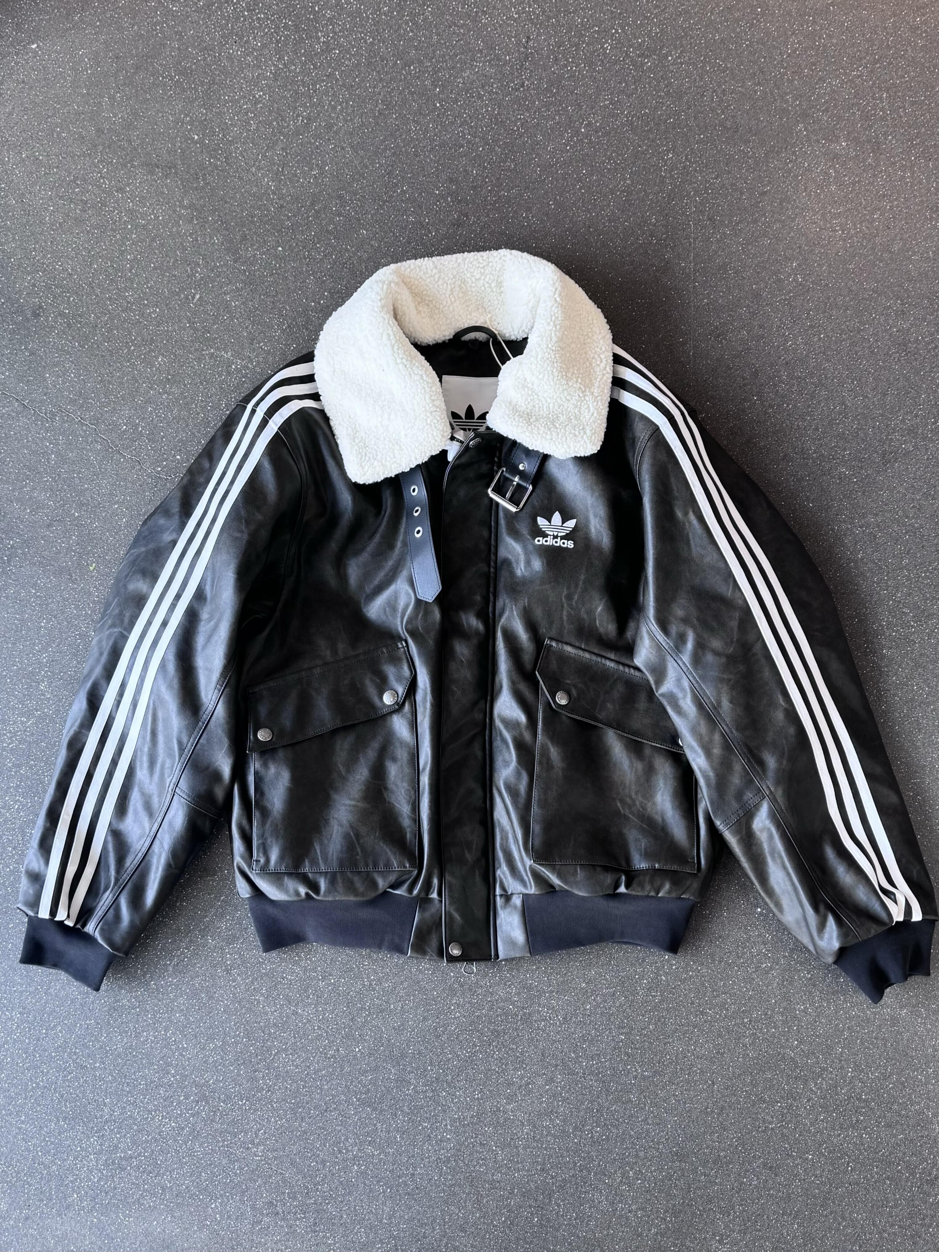 Adidas Originals 復古皮衣外套 寬鬆 短版 毛絨翻領 刺繡 作舊 4款(任買兩件711免運)/預購