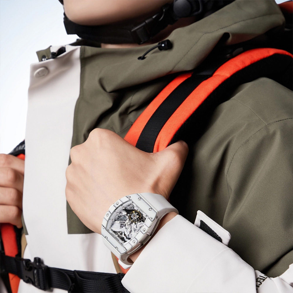 (預購)【Bonest Gatti 布加迪】攀登之路系列 BG9002 酒桶款 雙面鏤空 夜光 3D立體登山者錶盤 20顆寶石軸承 碳纖維錶圈 機械錶