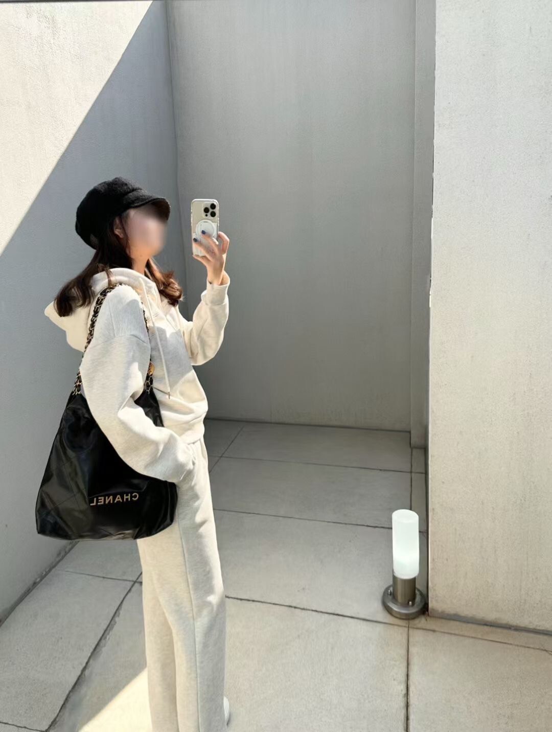 可愛連帽拉鍊造型大學TEE+長褲SET / 4色